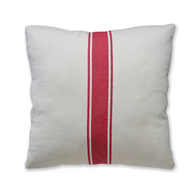 GRAIN SACK PILLOW RED 20" x 20"